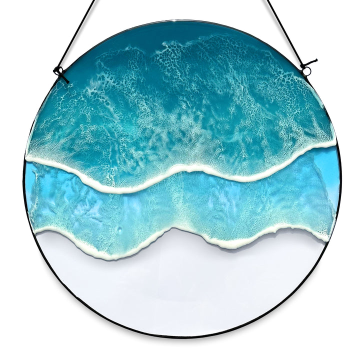 Glass Picture "Sea". 2 waves (25 cm) / Glasbild "Meer". 2 Wellen (25 cm)