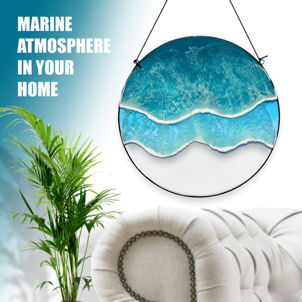 Glass Picture "Sea". 2 waves (20 cm) / Glasbild "Meer". 2 Wellen (20 cm)